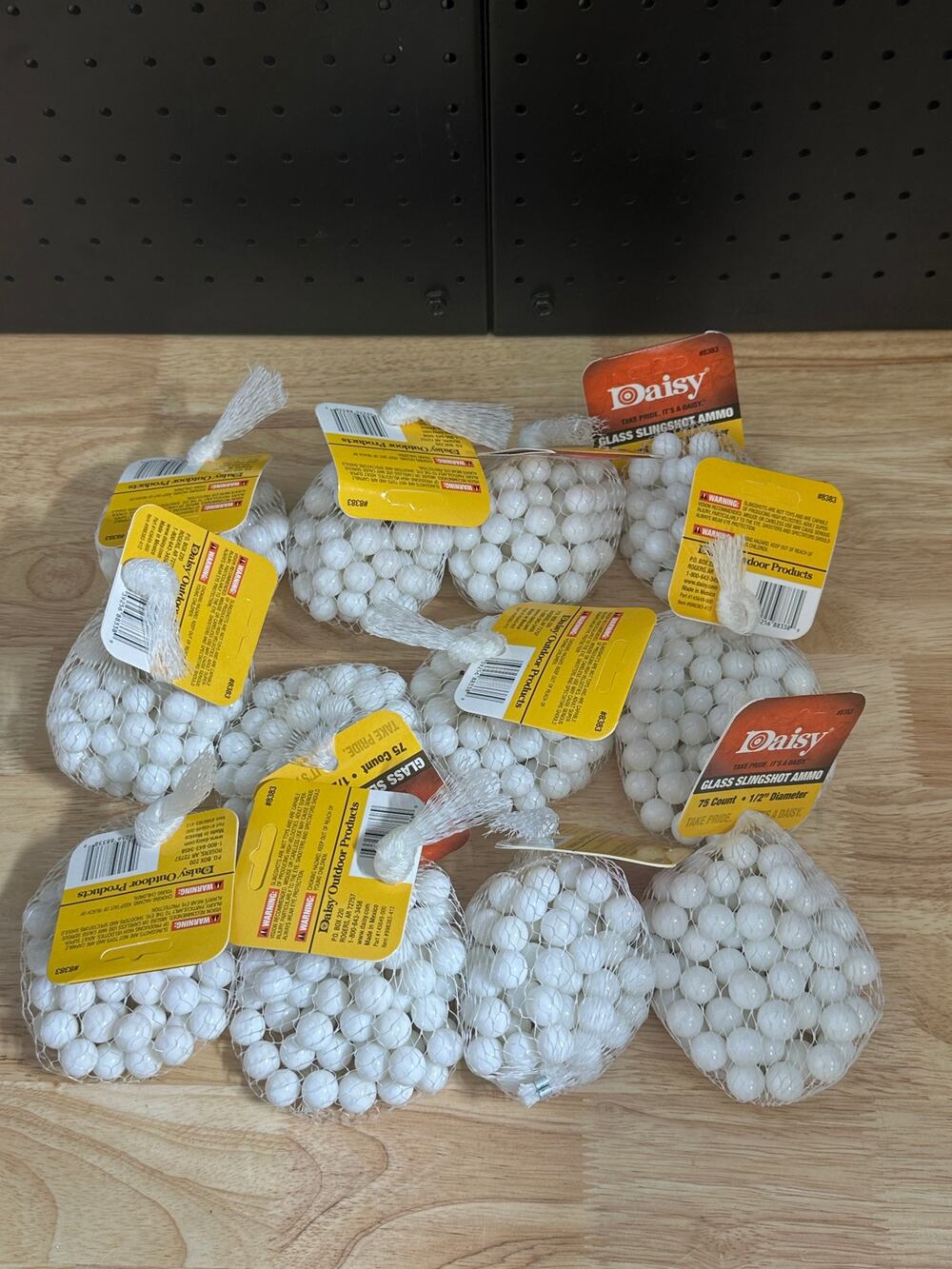 Daisy Outdoor 1/2" White Glass Slingshot Ammo 75ct. (12PK) Case
